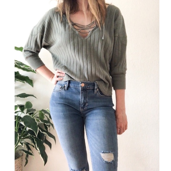 Free People Cross Front Sweatshirt - Picture 3 of 6